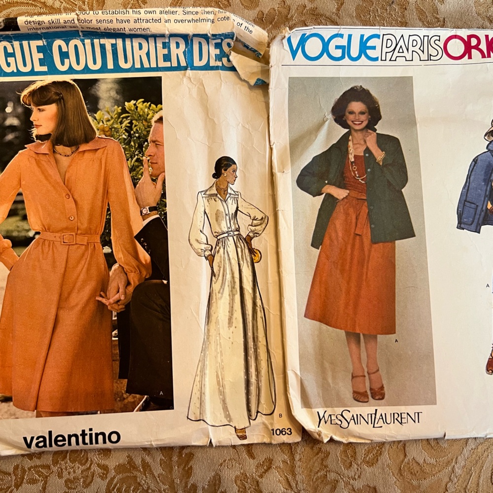 Vogue Couture Design Pattern in Orange and Green